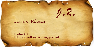 Janik Rózsa névjegykártya